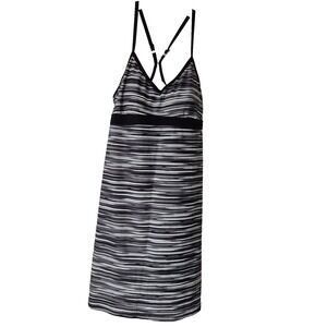 Athleta Dress Womens Medium Black/Gray Stripe Shorebreak Racer Back Athletic